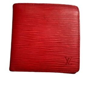 Louis Vuitton Red Epi Leather Bifold Wallet